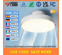 GONEO Ventilatori da soffitto senza lama con luci Temporizzatore telecomandato Plafoniera a LED dimmerabile da 30 W con ventola Ventilatore da soffitto con motore CC