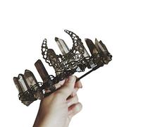 goneryisour - Cerchietto per capelli da donna, stile etnico, con corona in finto cristallo grezzo