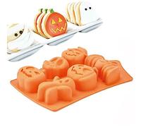 Gonetre 2 Pezzi Stampi da Forno in Silicone per Halloween Testa con Scheletro di Zucca Pipistrello a Forma di Torta Stampo per Cupcake Stampo per Cioccolato Sicuro Durevole Facile da