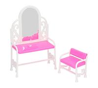 Gonetre Bellissimo Set di Trucco Realistico per Sedia da Casa delle Bambole con Specchio per la Scena di una Mini Casa delle Bambole in Miniatura