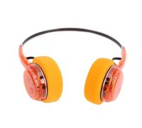 Gonetre Cuffie On Ear retrò, Driver Wireless Bluetooth 6.0 da 40 Mm con Microfono, Durata della Batteria di 20 Ore, Bassi Profondi, Connessione Multipunto per Musica, Chiamate (Arancione traslucido)