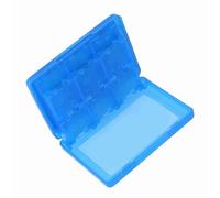 Gonetre Custodia per Carte da Gioco in Plastica PP 28 in 1, Porta Carte da Gioco, Scatola Porta Cartucce per 3DS DSL DSI LL (Blu)