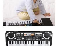 Gonetre Digitale Elettrico a 61 Tasti, Strumenti Musicali, Giocattolo per Bambini, con Microfono per Bambini, Sviluppo 'intelligenza Musicale, Tastiera in Plastica ABS Nera