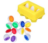 Gonetre Forma Abbina il Colore Educativo Abbinamento delle Uova per Bambini Dono in Plastica per Vacanza Pasquale Portatile