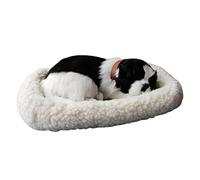 Gonetre Giocattolo per Gatto Sonnifero Realistico Bambola Animale di Peluche con Simulazione del Respiro Morbido Coccolone da Compagnia per Bambini Decorazioni per la Casa Artificiale (Border