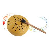 Gonetre Handpan Drum Steel Drum Professionale Mini 6 Note Tongue Strumento a Percussione con Bacchetta Perfetto per la Meditazione Yoga Musicoterapia Acciaio Al Carbonio e Legno (Oro)