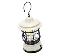 Gonetre Lanterna da campeggio con luce calda, impermeabile IPX4 | Perline COB delicate per gli occhi, struttura in metallo ABS, necessarie 3 batterie AA, copertura superiore antipioggia