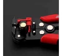 Gonetre Pinza a Crimpare Spelafili Automatica, Strumento Spelafili Multifunzionale con Piastra Base Testa da 4 Mm per Cavo, Uso Domestico in Fabbrica (Rossa)