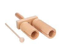 Gonetre Strumento a Percussione Guiro in Legno, Vernice a Base D'acqua per | Design a Doppio Cilindro Filettato, Lunghezza 9,8 Pollici, Bordi Lisci, Legno Resistente, Coltiva il Ritmo e L'immaginazione