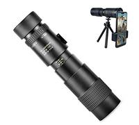 Gonetre Telescopio monoculare con zoom 10-300 x 40 mm, compatto, impermeabile, con supporto per smartphone, treppiede per escursionismo, campeggio, bird watching (come mostrato)