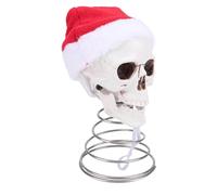Gonetre Topper per Albero di Natale con Teschio con Cappello di Velluto, | Costruzione in Ferro e Plastica, Adatta per Decorazioni per la Casa e L'albero delle Feste, Facilmente Collegabile con Base