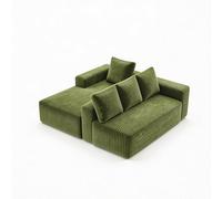 gonew21 Cloud Couch Divano 261 cm a forma di L chaise longue destra verde | Moderno divano modulare senza montaggio, 72 ore, anima a molle in schiuma altamente elastica, per soggiorno, camera da letto