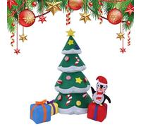 Gonfiabile Christmas Tree - 5,9 ft Lighted Outdoor, Gonfiabile Christmas Tree with Built-in LED Lights, Penguin and Gift Box Theme | Festive Blow Up Decoration for Lawn, Garden, Patio, Porch, Home