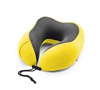 Gonfiabile Cuscini Aereo Viaggio,Cuscino cervicale con poggiatesta portatile a corsa lenta con cuscino per collo a ritorno lento-giallo