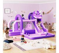 Gonfiabile Dinosaur Bounce House with Slide and Air Blower, Large Oxford Cloth Jumping Castle 382 x 375 x 254 cm, Durable Sewn Bouncy House with Safety Net for Kids, Indoor & Outdoor Fun