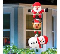 Gonfiabile natalizio Babbo Natale, pupazzo di neve, renna, illuminato per
