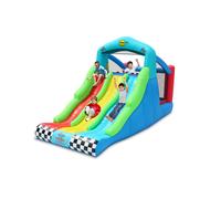 Gonfiabile per Bambini Triplo Scivolo Racing Arrampicata e Rimbalzo Multicolore