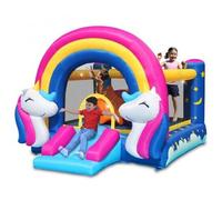 Gonfiabile per Bambini Unicorno Interattivo con Luci Musica Scivolo Pompa Aria