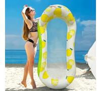Gonfiabile Piscina Amaca Materasso Acqua per Rete Letto Gonfiabile ad Acqua Festa Spiaggia Piscina Poltrona Sedia a Sdraio per Adulti e Bambini (Limone)