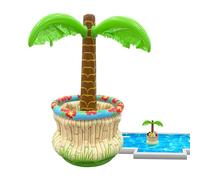 Gonfiabile Termico,Secchiello Galleggiante Ad Alto Contenimento,Portabevande Gonfiabile con Motivo Palme - Per Adulti Bambini Piscina Spiaggia Festa Estiva All'Aperto Acqua Bibite Birra Caffè