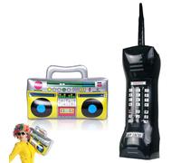 Gonfiabili Musicali, Palloncini Radio,Strumenti Musicali Gonfiabili, Strumenti Giocattolo Gonfiabile, Vecchia Scuola Anni '80 Anni '90, Accessorio per Costumi Carnevale, Novità Dress Up Scherzo,2PC