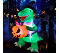 Gonfiabili per esterni, giganti decorazioni di Halloween gonfiabili per Halloween, dinosauro da 1,8 m, con luce a LED, per feste, giardino, prato, cortile, patio