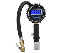 Gonfiatore digitale per pneumatici con manometro, display LCD retroilluminato, 3-200 psi, strumento di gonfiaggio automatico per auto, camion, moto, corpo in lega di alluminio con mandrino in ottone e