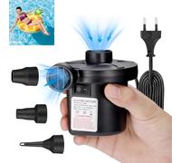 Gonfiatore Elettrico Portatile Gonfia Sgonfia, Pompa Aria con 3 Ugelli | Pompa Elettrica per Materasso Gonfiabile, Materassino Campeggio e Piscina Gonfiabile,220V-240V