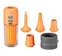Gonfiatore Elettrico USB 4.0KPA per Materassini e Piscina | Flusso d' 430L/min, luce LED 160LM, ricaricabile, design tascabile, 5 ugelli inclusi(Flame Orange)