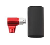 Gonfiatore per pneumatici per bici a CO2, lega di alluminio, funzionamento con una sola mano, compatibilità universale per mountain bike da strada con guaina isolata, cartucce da (Rossa)