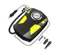 Gonfiatore per pneumatici portatile | Pompa ad aria per auto | con compressore elettrico 12 V | Pompa ad aria digitale con display LCD, Ugelli multipli per pneumatici auto, biciclette, giocattoli