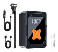 Gonfiatore Pneumatici Auto Digitale con Display LCD, Inflazione Rapida 25L/min, Pompa 12V 230V per Moto Bici Palloni, per torcia LED, Manometro, 9x5.5x13cm