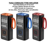 Gonfiatore pneumatici senza fili TUSA - 150PSI Dual Mode 12V e batteria 2 vol...