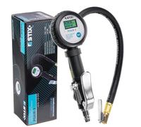 Gonfiatore pneumatico ad aria compressa PSAIR-3 con manometro digitale - Pistola gonfiaggio pneumatici compatta 1/4", display LCD, 7 bar, tubo da 40 cm, auto/moto