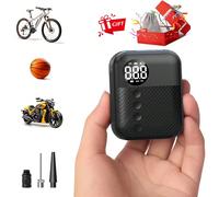 Gonfiatore portatile per pneumatici Carson con manometro digitale - Compressore d'aria ricaricabile USB per auto, motocicli, SUV, biciclette e palloni sportivi - Batteria da 480mAh, 150g, luce LED e a
