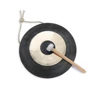 Gong a mano in rame - Bordo nero, Strumento musicale a percussione tradizionale con bacchetta for percussioni, Regalo for Yogo, Meditazione, Giochi sportivi, Addestramento di animali domestici(35CM)