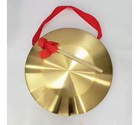 Gong cinese Feng Shui in ottone, Autentico gong Mini gong Piccolo gong gong da tavolo Piatti in ottone da 15 cm con martelli rotondi Campanelli Woodstock(28cm)