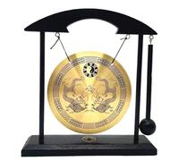 Gong da tavolo cinese Fengshui Mini gong da tavolo attaccato martello Chan setta Strumenti musicali Decorazioni per la famiglia Regali di festa Attaccato braccialetto di corda rossa (doppi draghi)