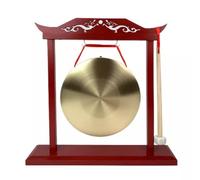 Gong Decorativo Vintage | Cerimoniale, Gong con Base in Legno, Compatto, Strumento Musicale, per Ufficio, Inaugurazioni, 22CM