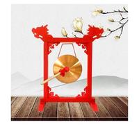 Gong， Gong cinese a forma di drago su piedistallo - Gong for celebrare le feste - Legno e decorazioni(2,20cm)