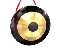 Gong， Gong for cerimonia di apertura con bordo nero e cerchi neri placcati in rame for la celebrazione dell'apertura del matrimonio(36cm)