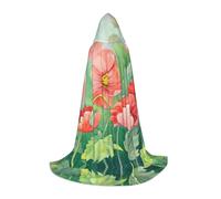 Gongjuy Bellissimi costumi per cosplay con fiori rossi per streghe e vampiri, mantelli con cappuccio per feste per bambini