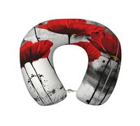 Gongjuy Bellissimo cuscino volante a forma di papavero, cuscino da viaggio, in spugna di memoria, cuscino portatile a forma di U