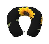 Gongjuy Bloom - Cuscino volante a forma di girasole, cuscino per dormire, cuscino da viaggio in memory foam, testa portatile a forma di U
