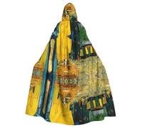 Gongjuy Cafe Terrace At Night Adult Party Mantello Accessori di Abbigliamento, Adulto Halloween Mago Plus Size Cappuccio Horror Mantello