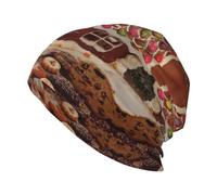 Gongjuy Cappelli invernali classici di Natale Gingerbread Like Village House per uomini, donne senza grondaia, fodera calda imbottita, regali per genitori e amici., Nero , Taglia unica