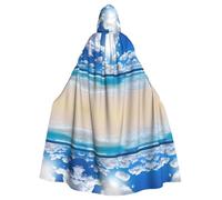 Gongjuy Cielo blu e nuvola bianca adulto partito mantello accessori di abbigliamento, adulto Halloween Mago Plus Size con cappuccio Horror Mantello