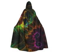 Gongjuy Colorato Fiore Adulto Partito Mantello Accessori Abbigliamento, Adulto Halloween Mago Plus Size Incappucciato Horror Mantello