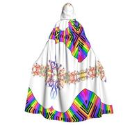 Gongjuy Colore Musica Adulto Partito Mantello Accessori Abbigliamento, Adulto Halloween Mago Plus Size Cappuccio Horror Mantello