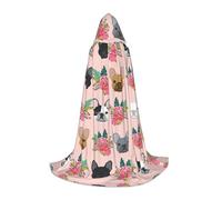 Gongjuy Costumi Cosplay Francese Bulldog E Fiori Per Bambini Streghe E Vampiri, Mantelli Con Cappuccio Per Bambini Festival